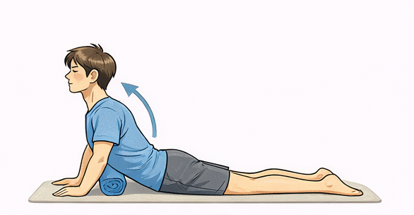 맥켄지 운동 3단계 손바닥 짚고 상체 세우기