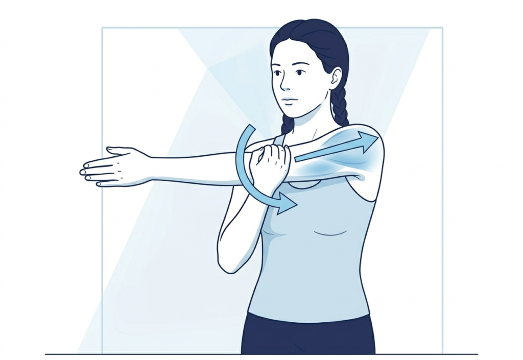 물리치료사가 추천 어깨 가로 당기기 스트레칭 동작