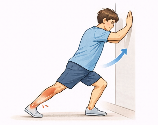 족저근막염 벽을 이용한 스트레칭