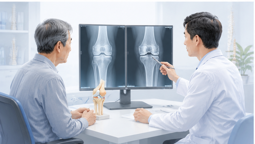 무릎 인공관절 수술 전 X-ray 검사와 진료 상담